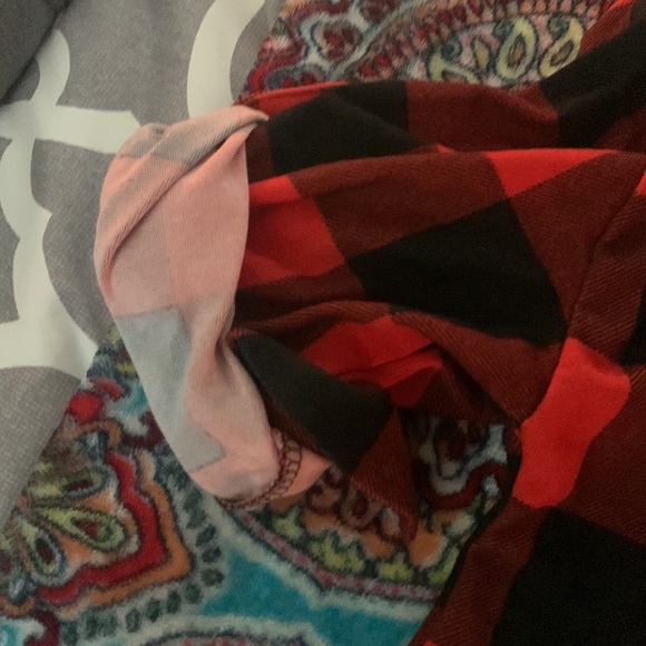 1/2 Sleeve Eden and Olivia Red Flannel Blouse - Picture 3 of 4